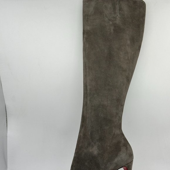 Christian Louboutin PUMPPIE BOTTA 85 Suede Knee High Tall Boots Heels - Picture 4 of 16